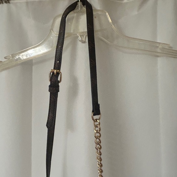 Nicole Miller New York Mini Brown Crossbody Bag Gold Chain Strap Purse - Picture 7 of 7